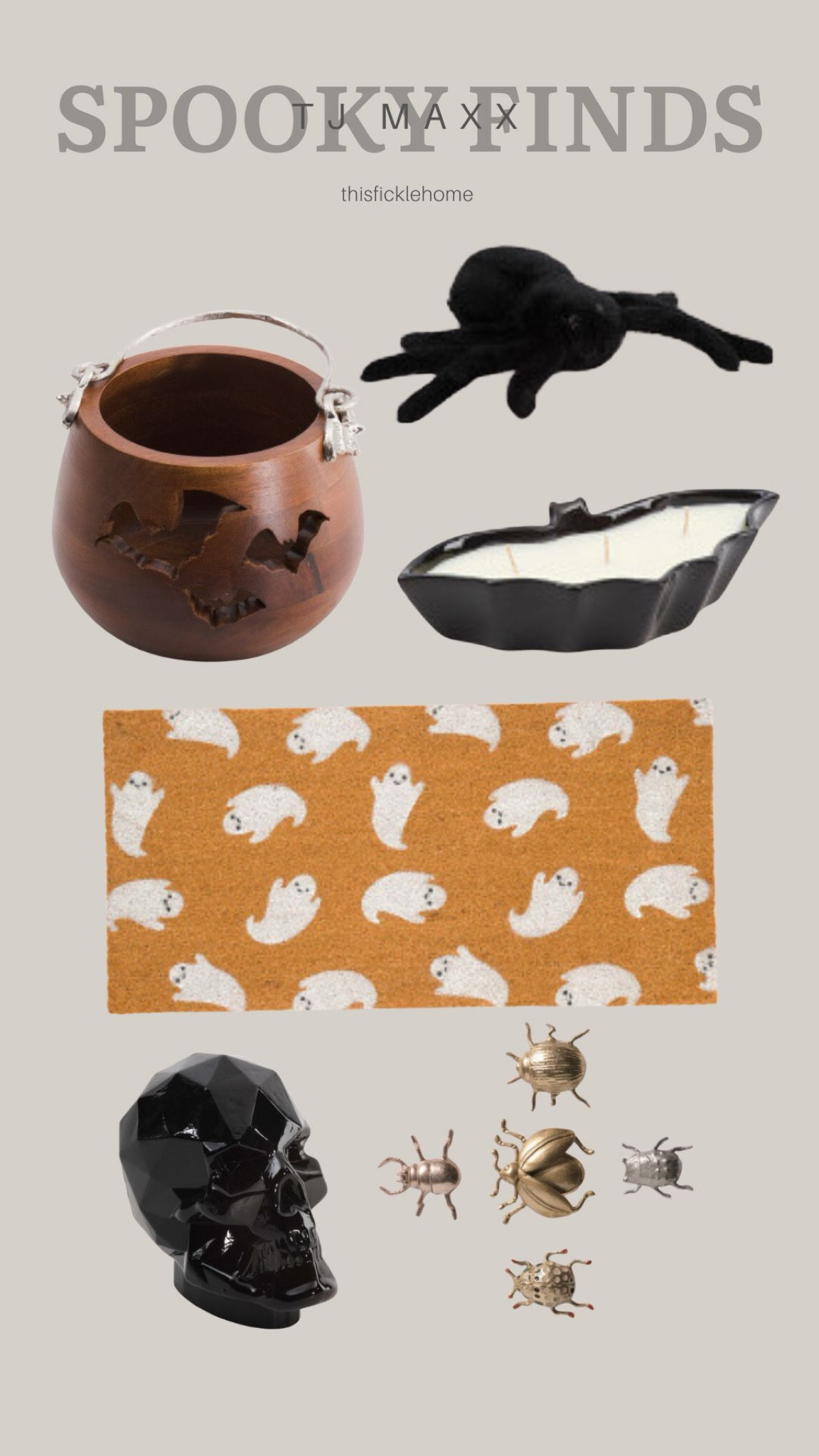 Spooky Halloween decor from TJ Maxx

Spider pillow. Ghost doormat. Skull decor. Wooden candy bowl engraved with bats.

#LTKSaleAlert #LTKHome #LTKHalloween