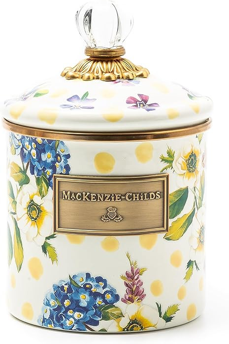 MACKENZIE-CHILDS Wildflowers Enamel Canister, Floral Kitchen Storage Container with Lid, Small | Amazon (US)