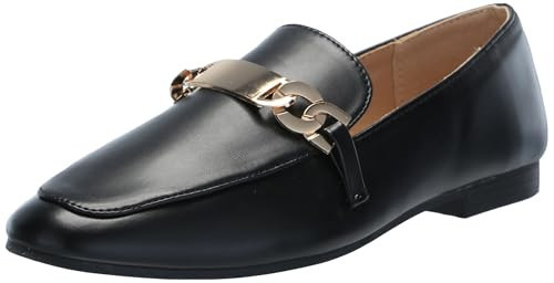 YOKI EDLINE-36 Women's Ballet Flat Loafer with A Upper Chain Buckle Design Black | Amazon (US)