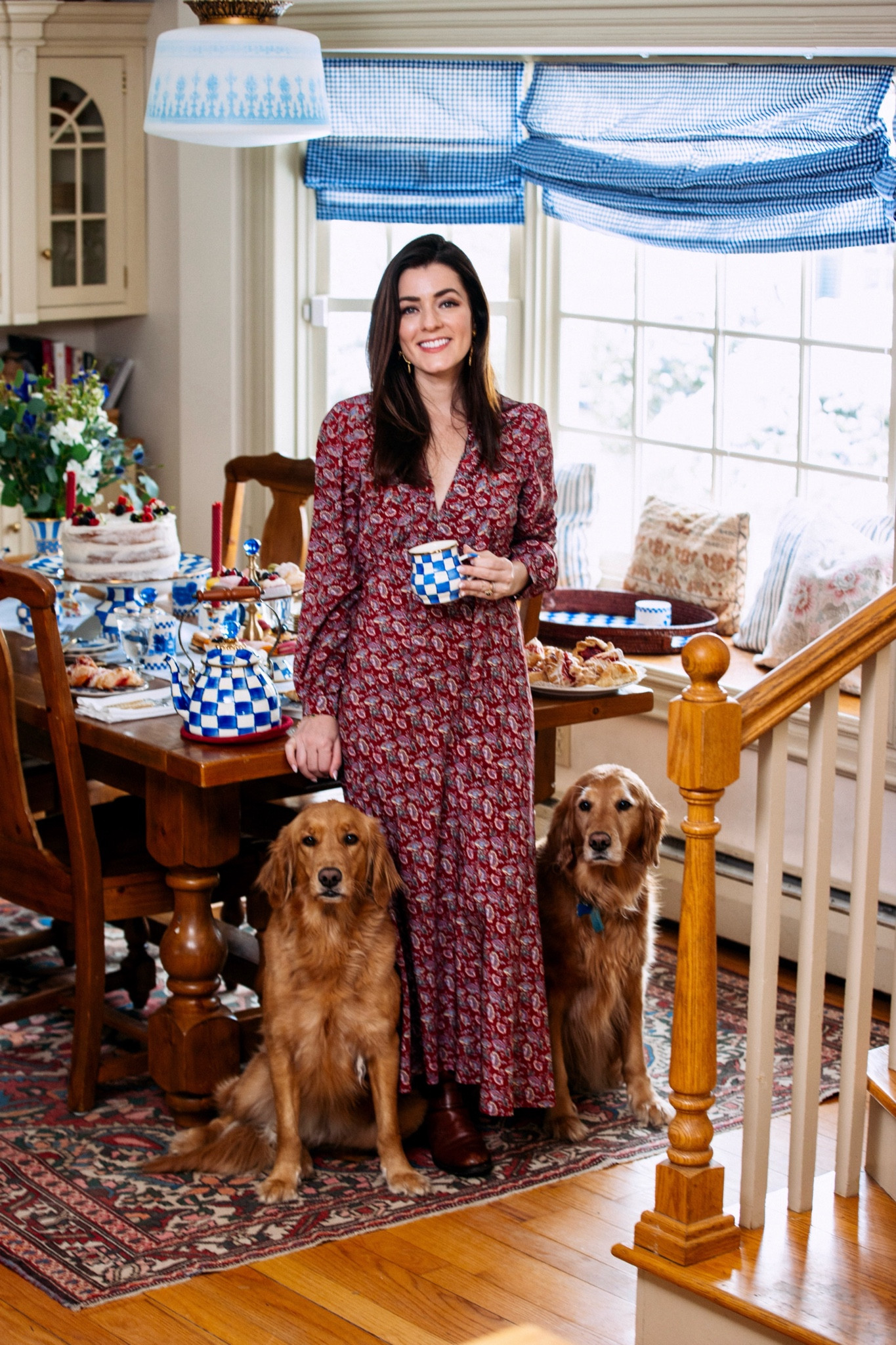 Tea time with with the Royal Check Collection! Each hand-crafted piece is like a breath of spring air brightening my tablescape and adding whimsical charm to my kitchen this winter. 

#LTKhome