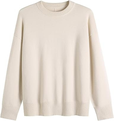 Oversized Classic Crew Neck Pullover Sweater Soft Basic Knit Long Sleeve Casual Wear Trendy Outfi... | Amazon (US)