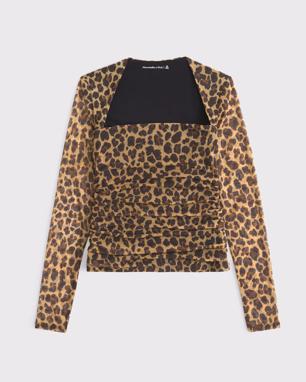 The A&F Ava Long-Sleeve Mesh Top | Abercrombie & Fitch (US)