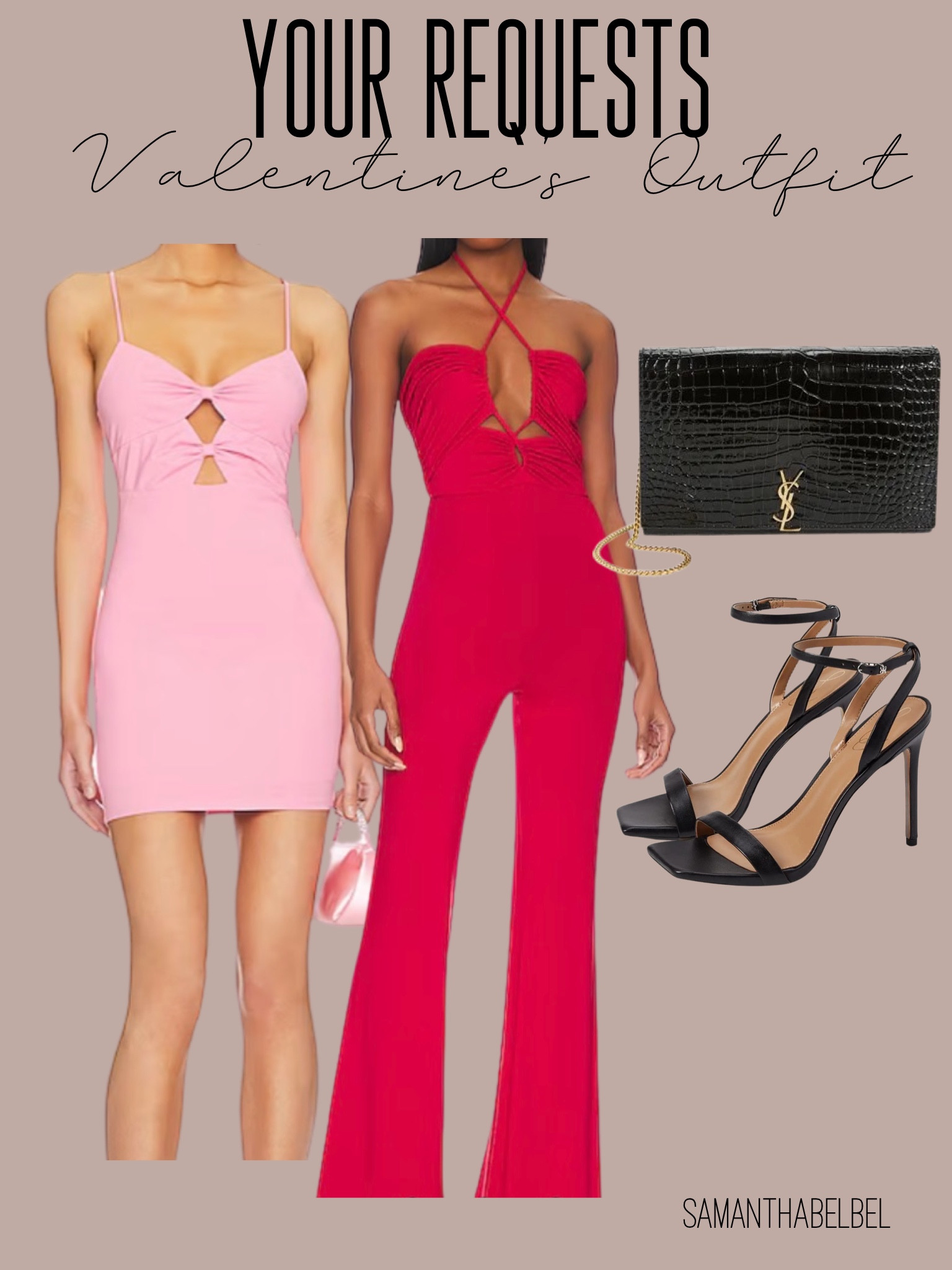 Valentine’s Day outfit jumpsuit dress black heels 

#LTKunder100 #LTKunder50 #LTKsalealert