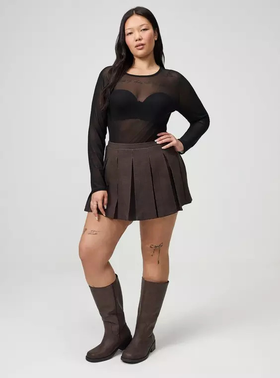 5'' Crepe Box Pleat Skort in Black | Torrid (US & Canada)