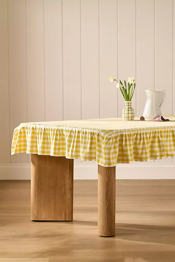 Galley & Fen Ruffled Gingham Tablecloth | Anthropologie (US)