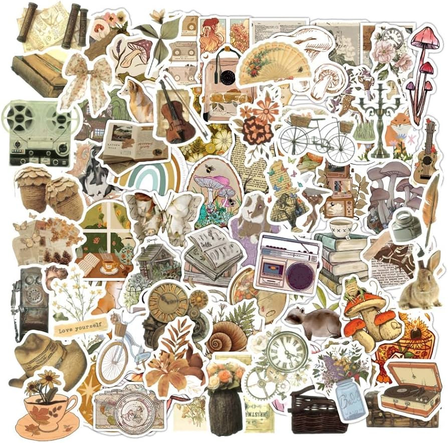 112pcs Vintage Aesthetic Stickers, Cute Retro Journaling Scrapbooking Stickers Pack for Adult Wom... | Amazon (US)