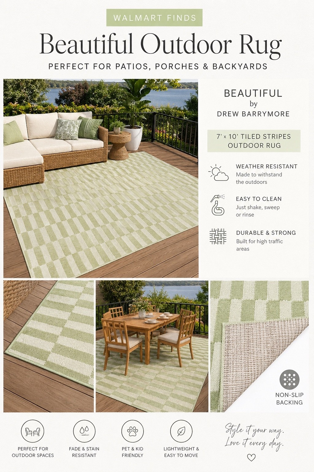 Obsessed with this sage green outdoor rug 🤍🌿

The perfect neutral pop of color for a patio refresh—and it’s currently on rollback at Walmart!

Linked in my LTK ✨🏡

#LTKSaleAlert #LTKHome #LTKSeasonal