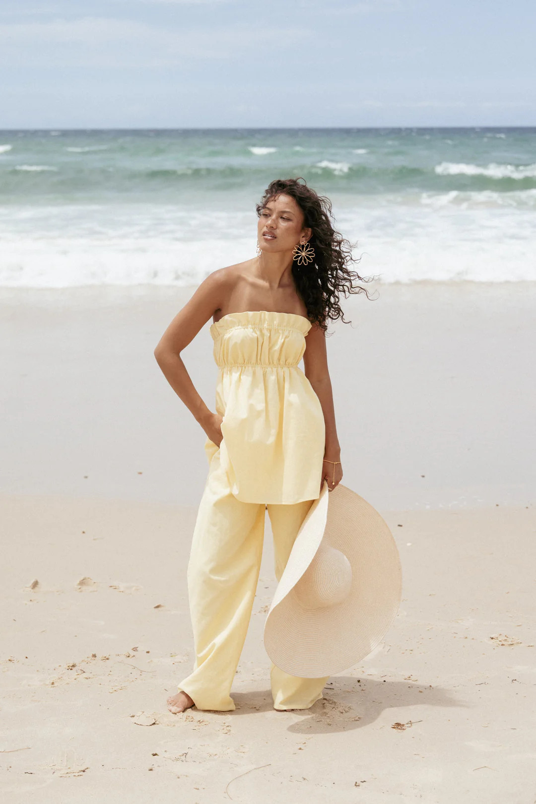Ember Strapless Tunic Top - Butter Yellow | Petal & Pup (US)