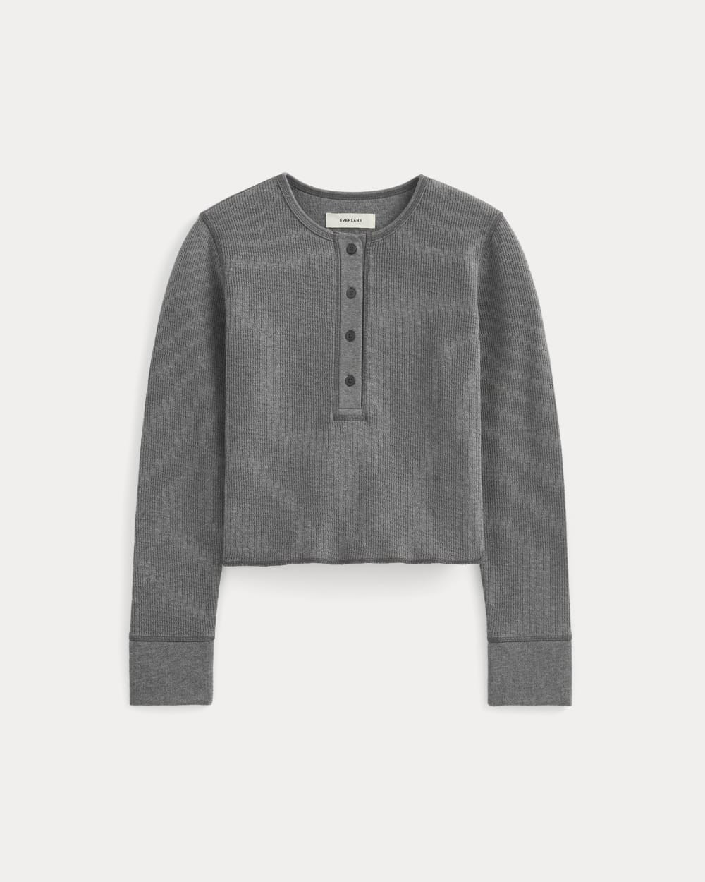 Boxy Henley in Cozy Waffle | Heathered Charcoal | Everlane