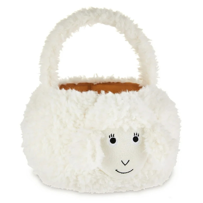 Way To Celebrate Easter Plush White Lamb Basket | Walmart (US)