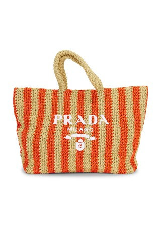 Prada Raffia Tote Bag in Multi | FWRD 