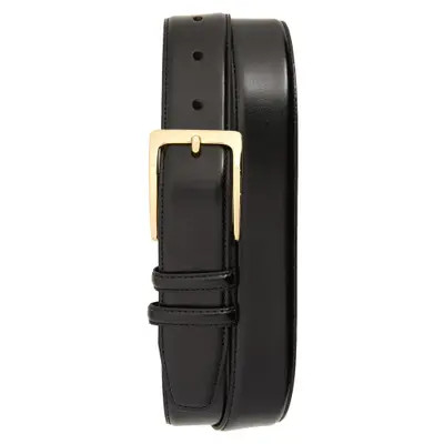 Johnston & Murphy Smooth Leather Belt in Burgundy at Nordstrom, Size 40 | Nordstrom