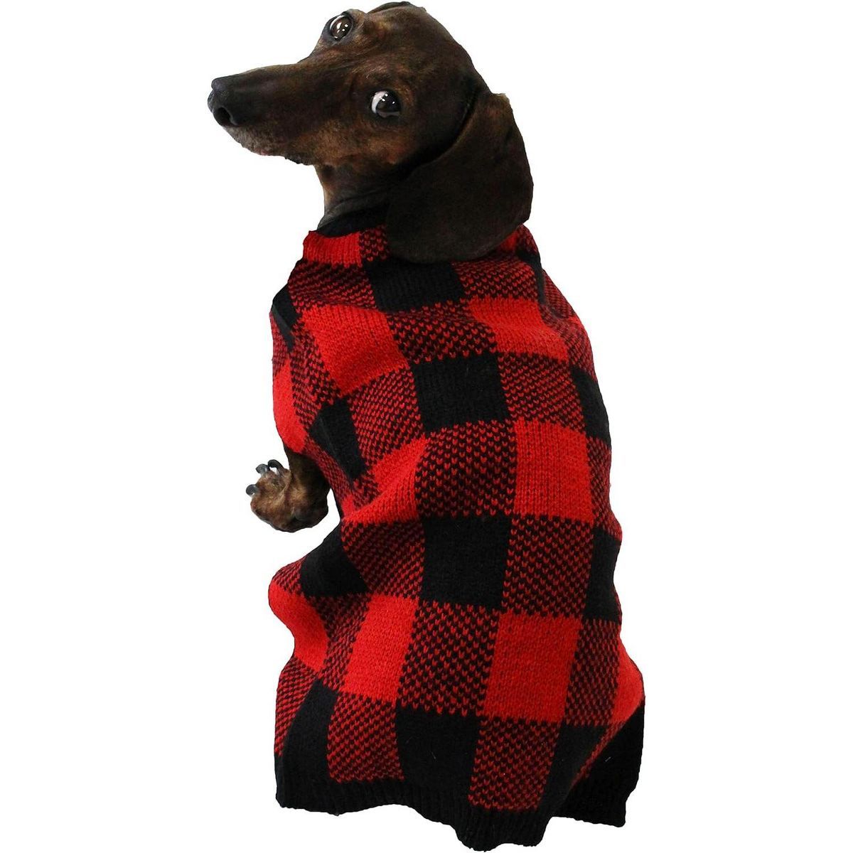 Midlee Red & Black Buffalo Check Dog Sweater Christmas Holiday Outfit (Large) | Target