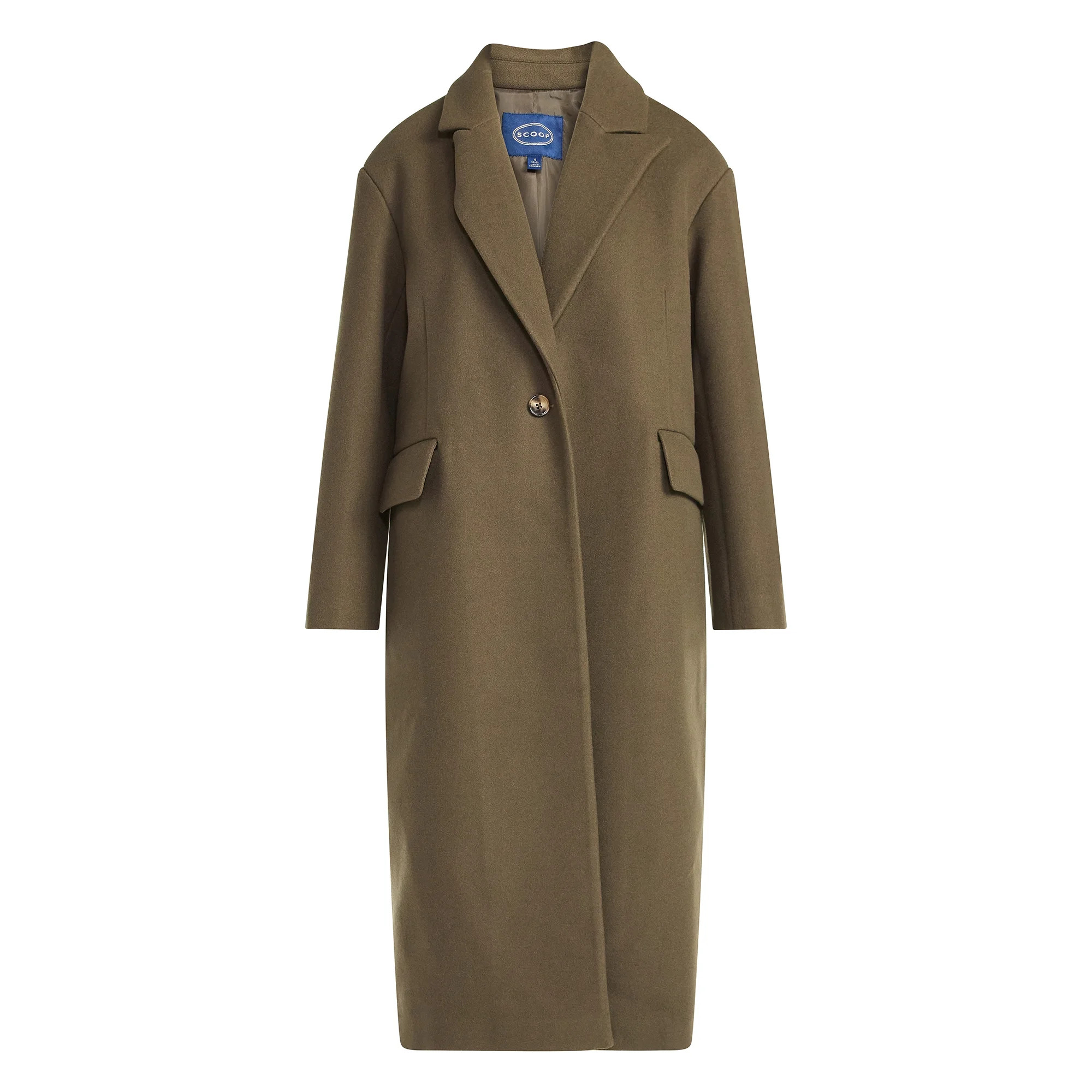 Scoop Women's and Women's Plus Oversized Faux Wool Coat, Heavyweight, Sizes XS-4X | Walmart (US)