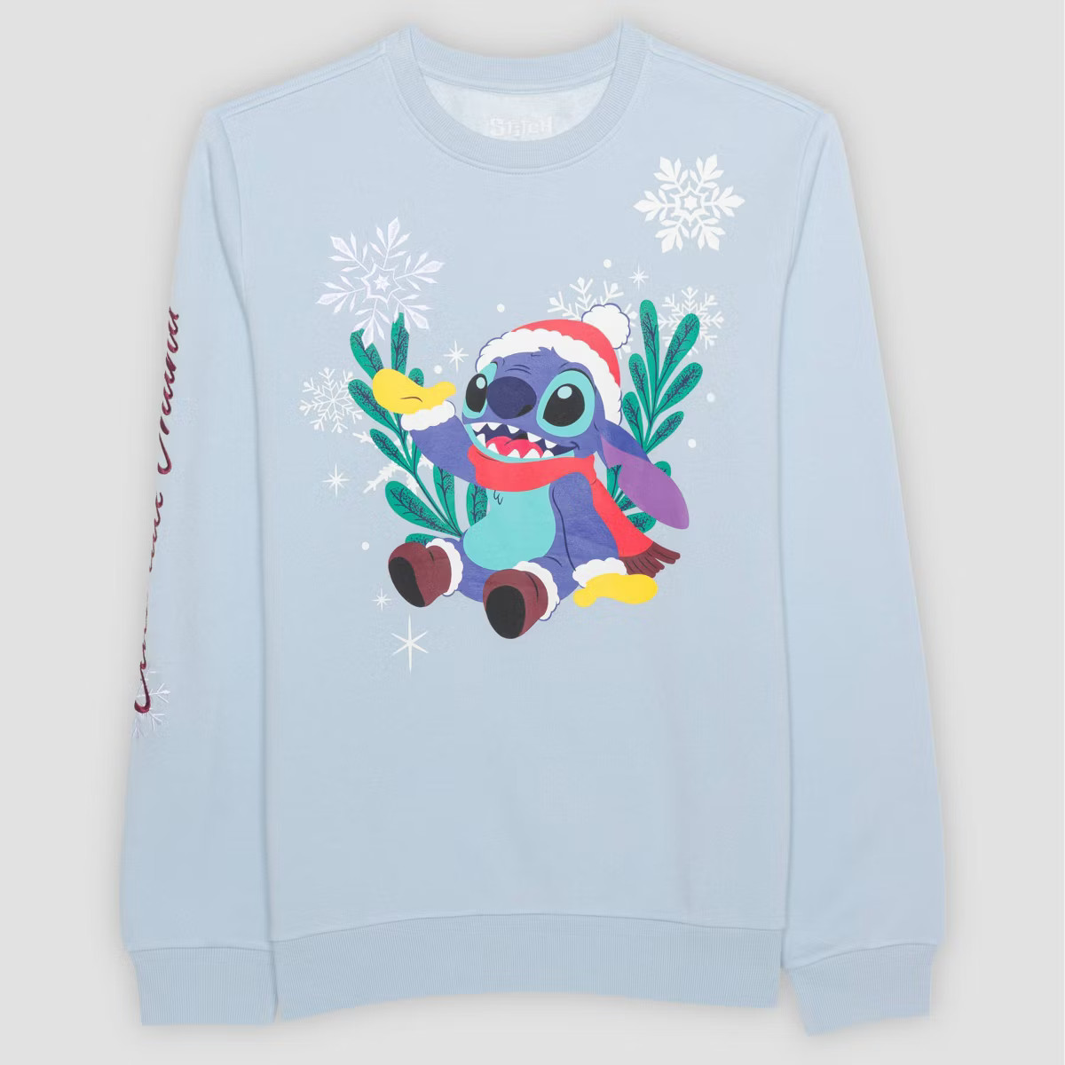 Adult Lilo & Stitch Ohana Holiday Family Matching Fleece Sweatshirt - Blue | Target