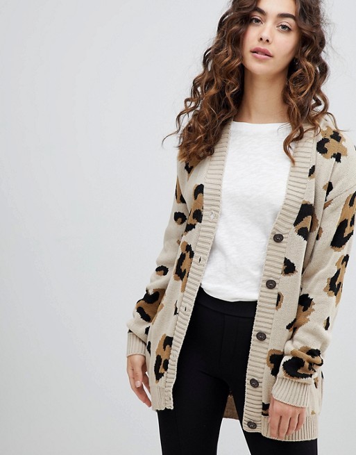 Daisy Street boyfriend cardigan in leopard | ASOS US