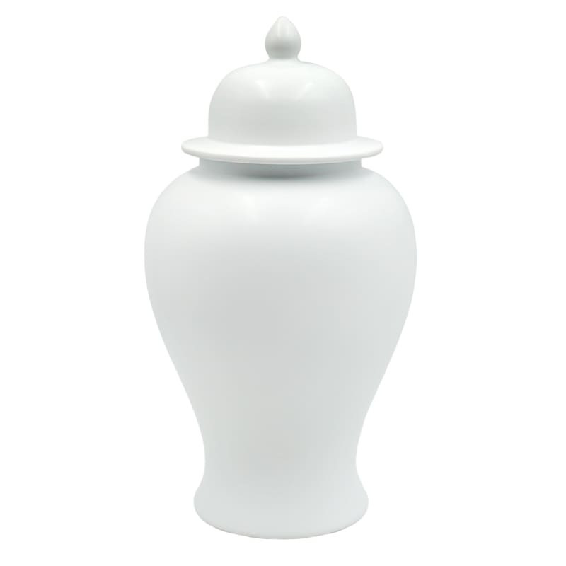 Matte White Ceramic Jar, 15" | At Home