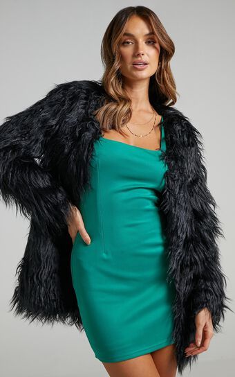 Fiona Coat - Faux Fur Coat in Black | Showpo (US, UK & Europe)