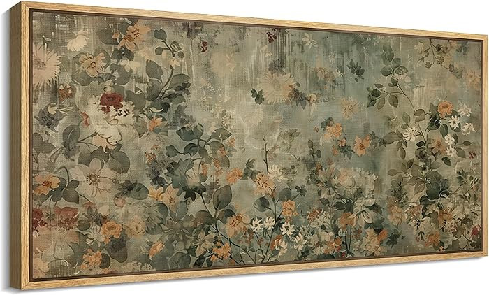 MUDECOR Extra Large Framed Canvas Print Wall Art Minimalist Ink Branches Illustrations Antique Re... | Amazon (US)