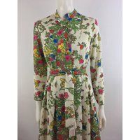 1960's Leslie Fay White Floral Shirt Dress W High Collar & Attached Belt|Floral Day Dress|Floral Tea | Etsy (US)