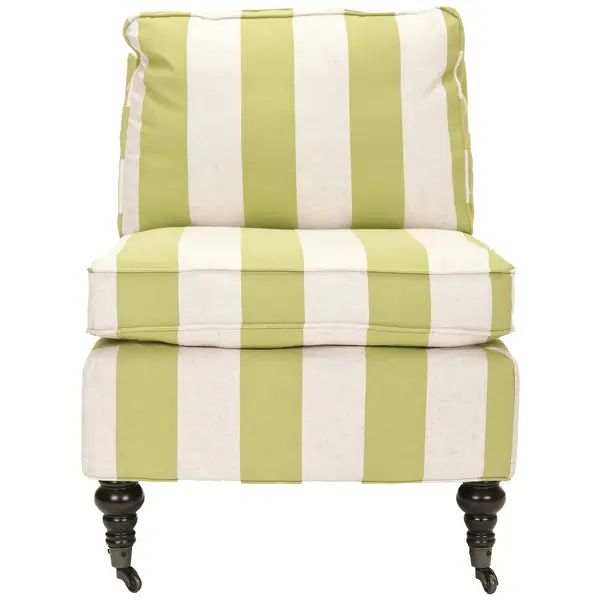 Safavieh Bosio Striped Beige/Green Armless Club Chair - 24" x 29.9" x 32.7" | Bed Bath & Beyond
