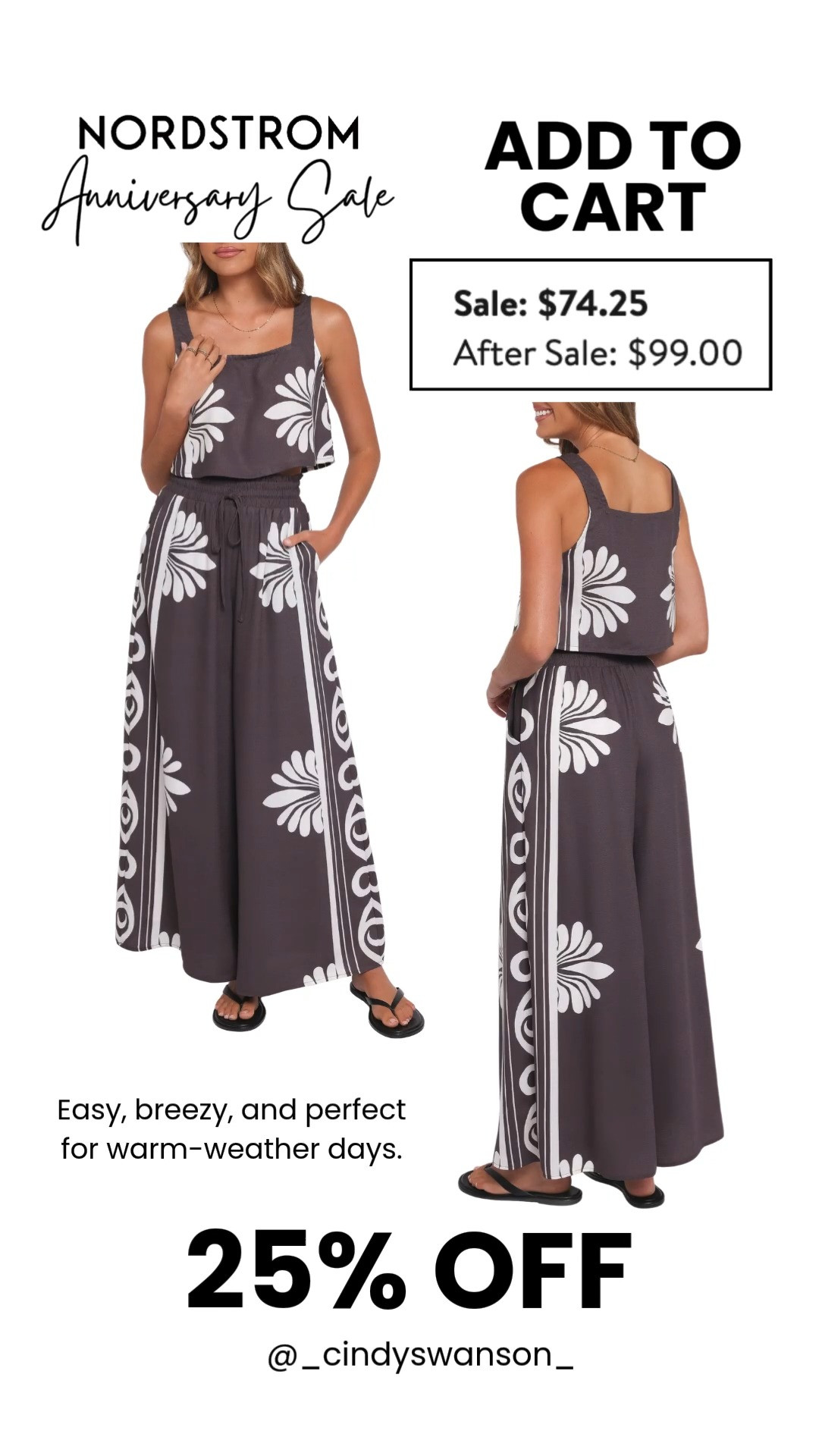 This printed matching set is one of my favorite Nordstrom Anniversary Sale finds! It's lightweight, breezy, and perfect for warm-weather vacations, dinners, or weekends. Wear the pieces together for an effortless look or mix and match them with your wardrobe. Sale price is $74.25 (regularly $99).

💡 LTK MADE EASY
❤️ Heart = Support my posts!
🔖 Save = Get sale & restock alerts
📋 Lists = Keep favorites organized
📲 Share = Send lists and products to a friend. Hello, Christmas List!
💬 Comment = Ask me anything about what I'm wearing. :-) 

 #LTKootd #LTKOver40 #LTKSaleAlert