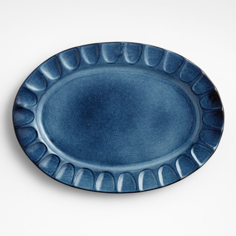 Cove Glazed Indigo Blue Platter + Reviews | Crate & Barrel | Crate & Barrel