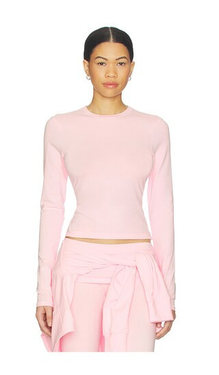SKIMS Cotton Jersey Long Sleeve T-shirt in Pink. - size L | Revolve Clothing (Global)