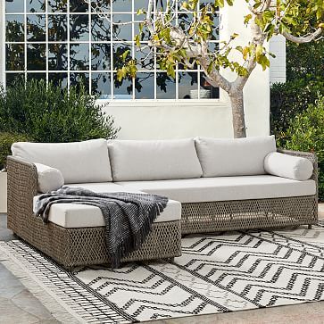 Coastal Outdoor 2-Piece Chaise Sectional (98") | West Elm (US)
