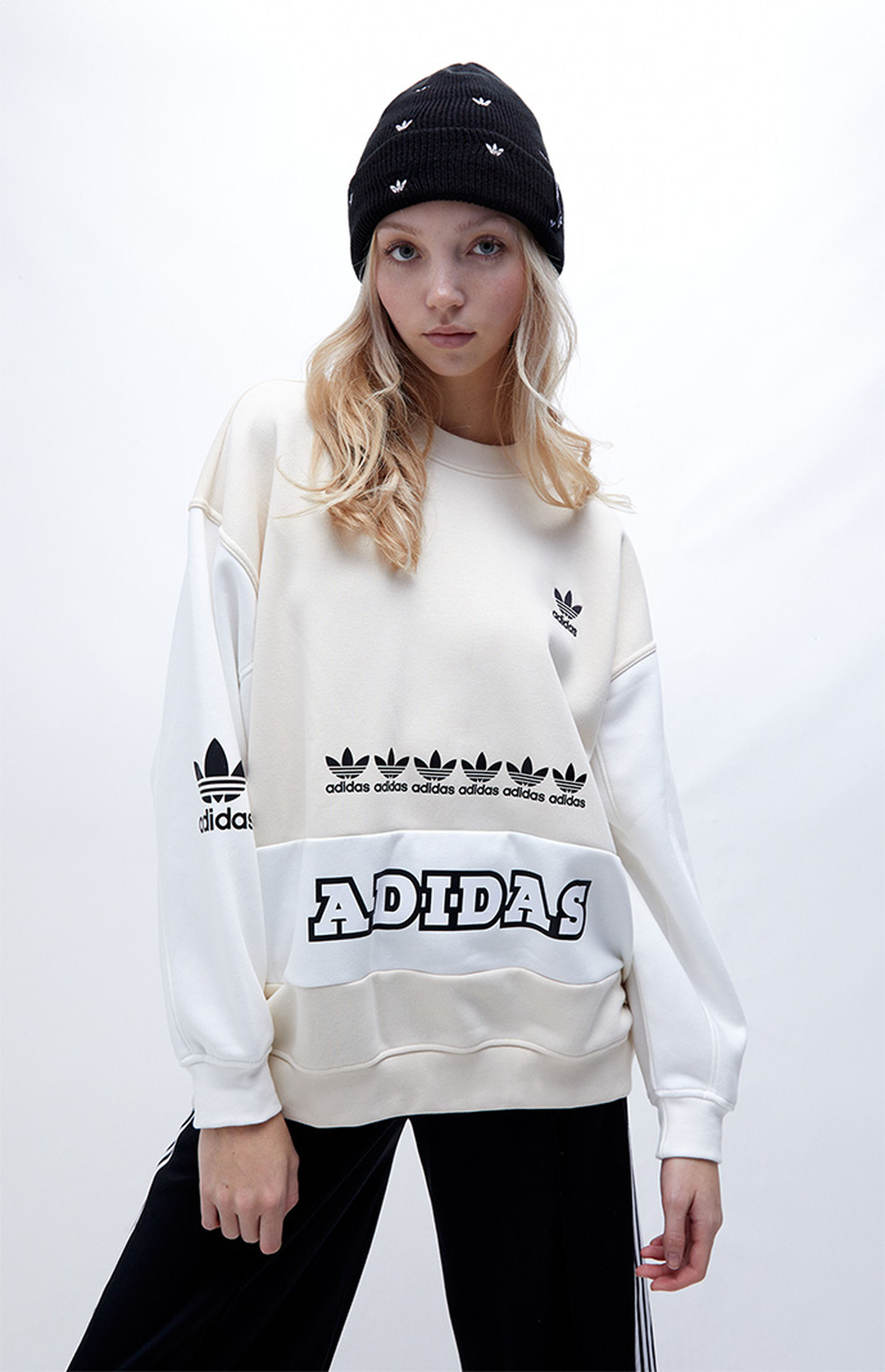 adidas Eco Adicolor Logo Play Crew Neck Sweatshirt | PacSun | PacSun
