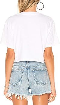 JLCNCUE Women's Basic Short Sleeve Scoop Neck Casual Crop Top T-Shirt 71802 | Amazon (US)