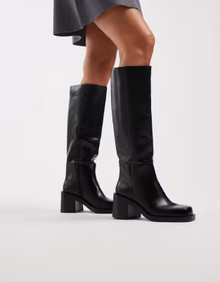 ASOS DESIGN – Campbell – Kniehohe Stiefel in Schwarz mit dicker Sohle und Absatz | ASOS | ASOS (Global)