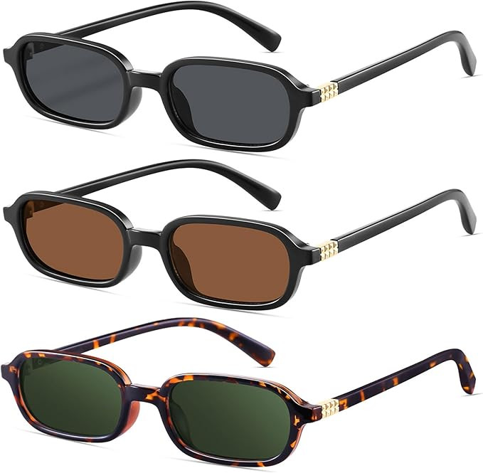 Retro Rectangular Sunglasses for Women Narrow Trendy Small 90s Style Square Frame UV Protection S... | Amazon (US)