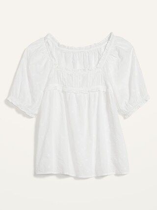 Ruffled Square-Neck Embroidered Blouse for Women | Old Navy (US)