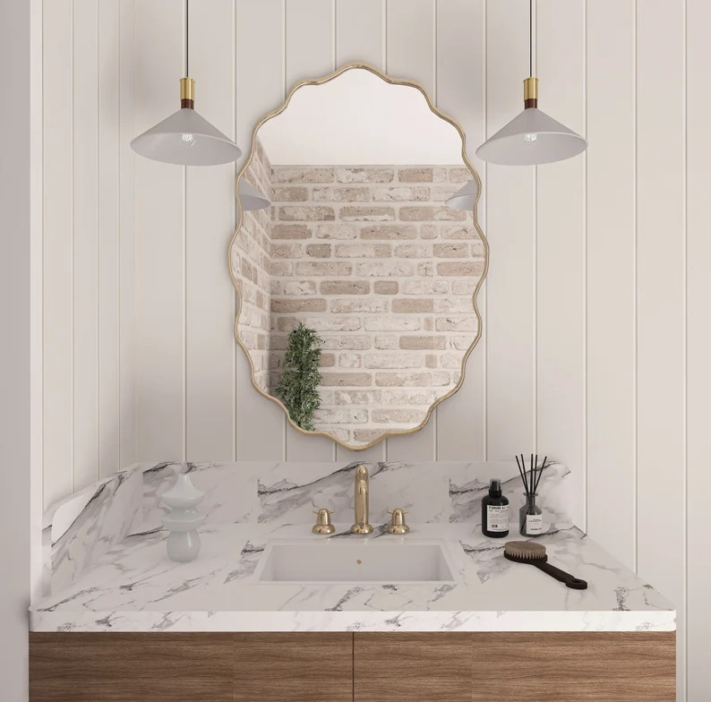 Elegant Irregular Mirror Home Decor Bathroom Design Asymmetrical Mirror Unique Custom Mirror - Et... | Etsy (CAD)
