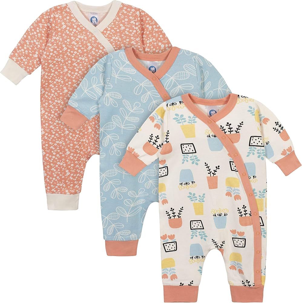 Grow by Gerber baby-girls 3-pack Coverall SetFootie | Amazon (US)