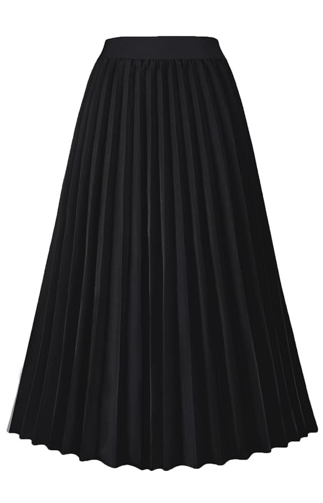 GOLDSTITCH Women's High Waist Pleated Skirt A line Swing Midi Skirt | Amazon (US)