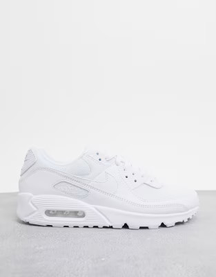 Nike Air Max 90 Recraft trainers in triple white | ASOS (Global)