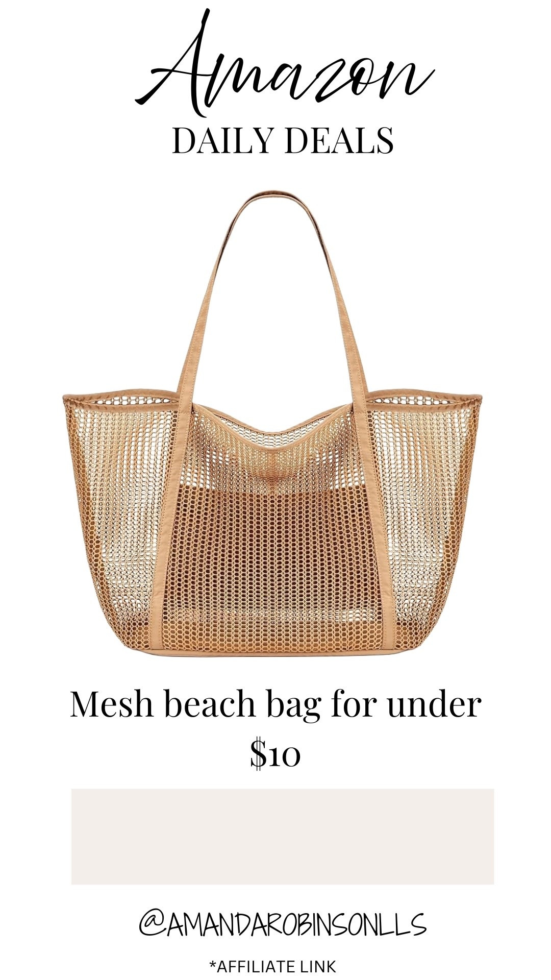 Amazon daily deals 
Mesh beach bag 

#LTKTravel #LTKSaleAlert