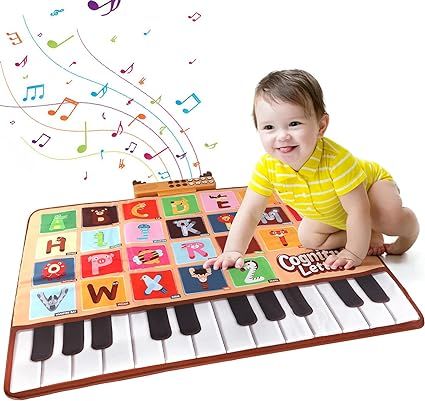 Bluejay Baby Piano Mat Toys, Record Playback Musical Keyboard Mat Learning Toys with 26 Letters, ... | Amazon (US)