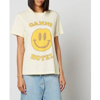 Ganni Printed Organic Cotton-Jersey T-Shirt - XXS | Coggles (Global)