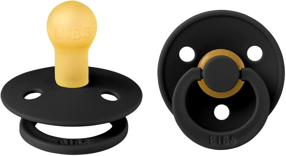 BIBS Pacifiers | Natural Rubber Baby Pacifier | Set of 2 BPA-Free Soothers | Made in Denmark | Bl... | Amazon (US)