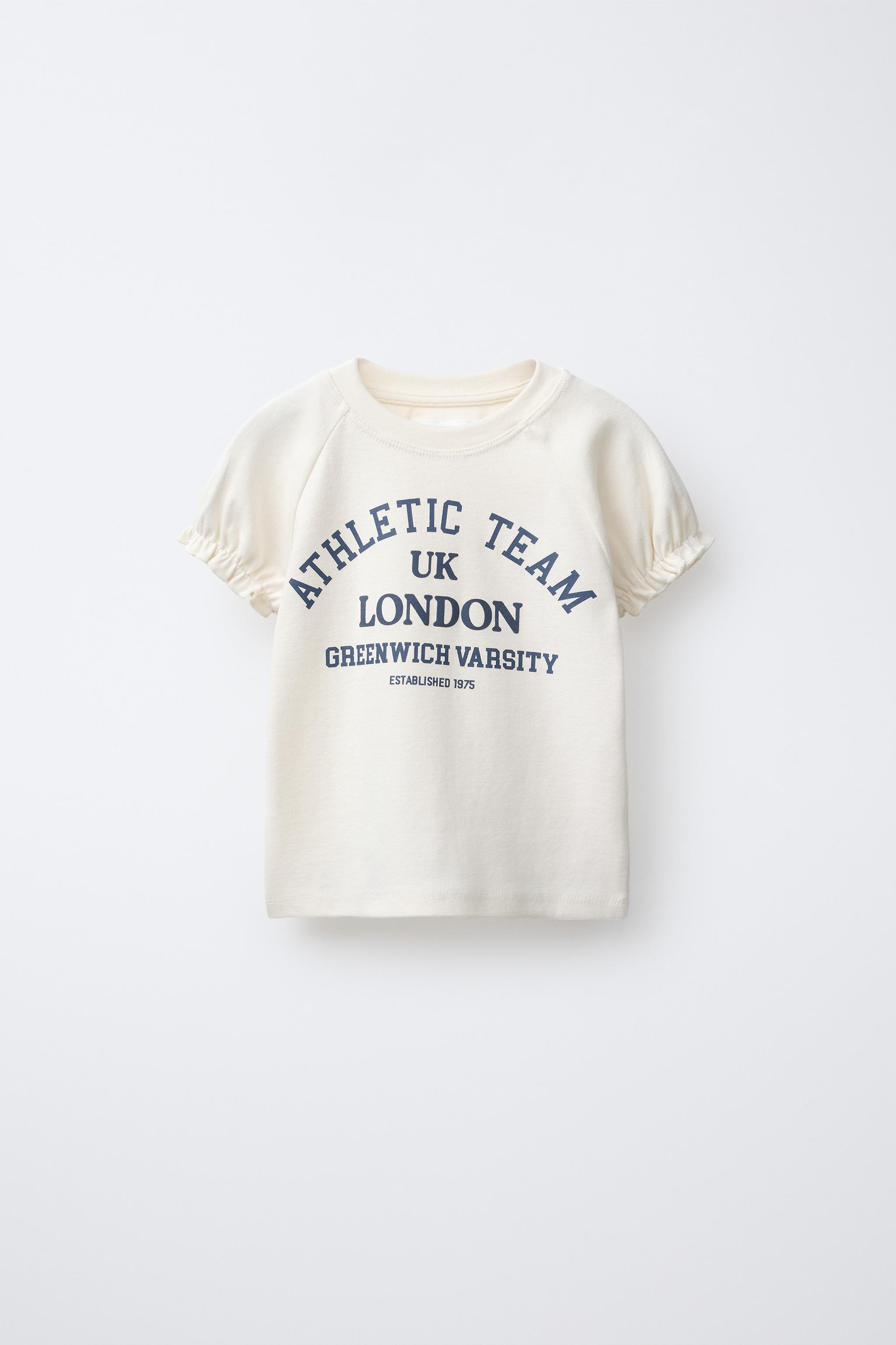 PUFF SLEEVE TOP WITH TEXT PRINT | Zara US