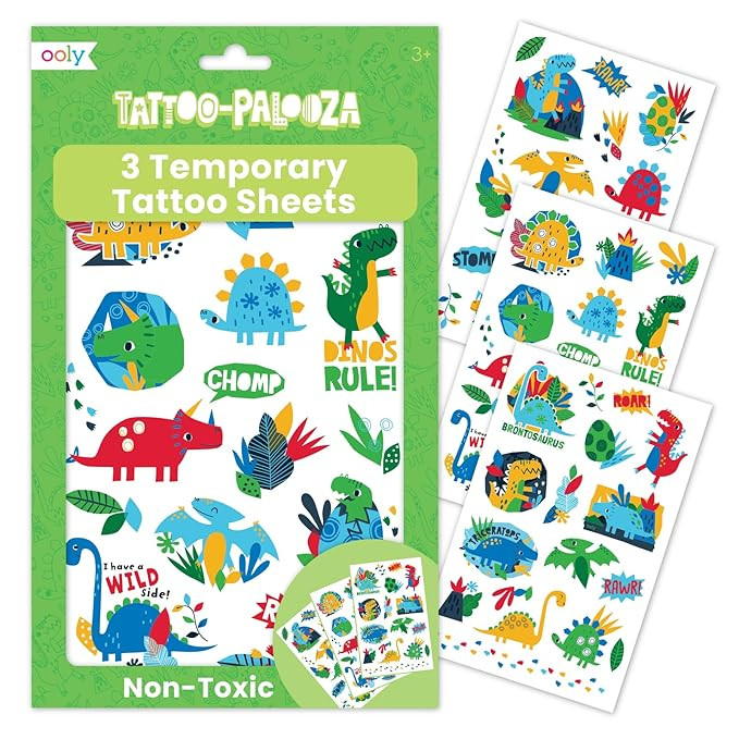 Ooly 50 Temporary Tattoos For Kids, Safe & Non-Toxic Temporary Tattoo, Party Favors for Kids 4-8,... | Amazon (US)