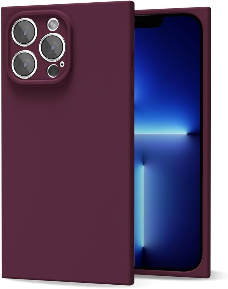 oakxco for iPhone 13 Pro Max Phone Case Silicone Rectangle Edge, Soft Rubber Cute Girly Aesthetic... | Amazon (US)