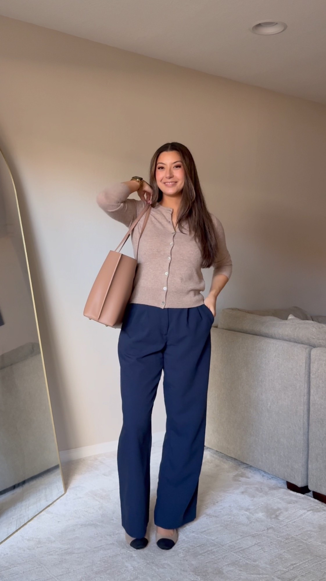 favorite tops for the office 

#4 - cashmere cardigan - quince, size xs - stocked in tons of colors
• Abercrombie sloane trousers - I wear size 27 regular in curve love and they fit so well!
• laptop bag - Quince 
• Slingback shoes - Nordstrom 

#office outfit #teacheroutfit 

#LTKWorkwear