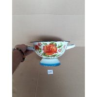 Large Vintage Enamel Colander With Floral Design Enamelware Kitchenware | Etsy (US)