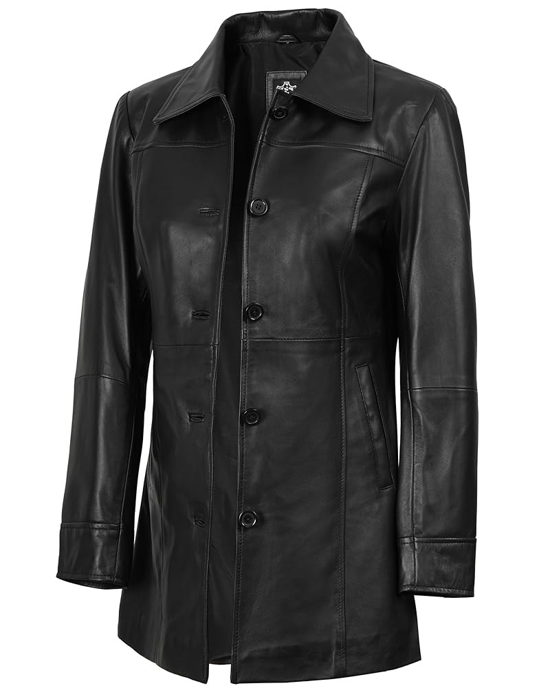 Kandis - Black Leather Coat | Amazon (US)