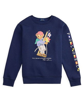 Boys' 8-20 Polo Bear Fleece Long-Sleeve Sweatshirt | Macy's