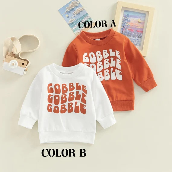 Gobble Gobble Toddler Top, Thanksgiving Shirt, Thanksgiving Outfit, First Thanksgiving, Toddler S... | Etsy (US)